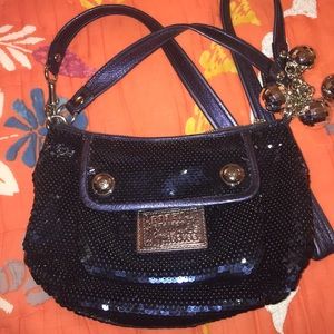 Coach sequin blue poppy purse!