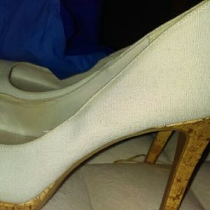 Beige high heels