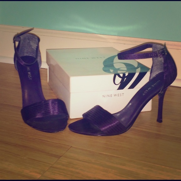 Dark purple satin heels from Nine West