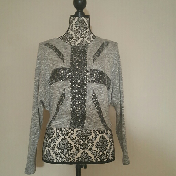 Gray "glittery" sweater