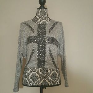 Gray "glittery" sweater