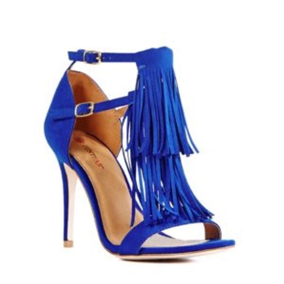 Just Fab Colbalt Blue Fringe High Heel