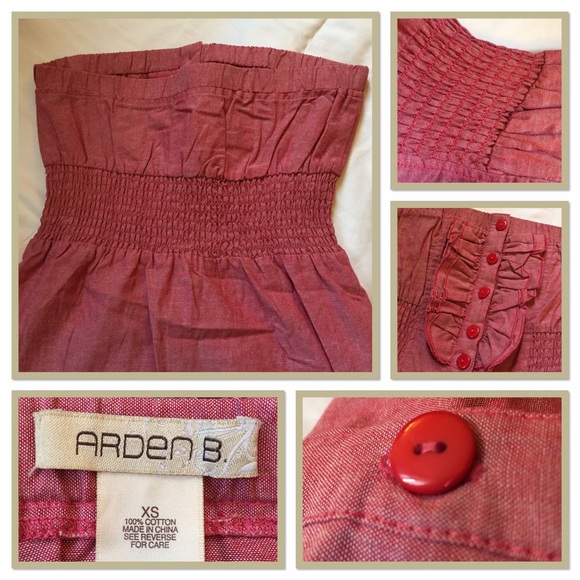 Red Strapless Top - Picture 3 of 3