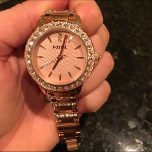 Rose gold fossil watch
