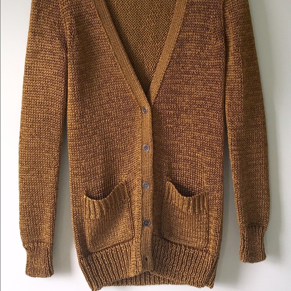 JCrew gold knitted cardigan