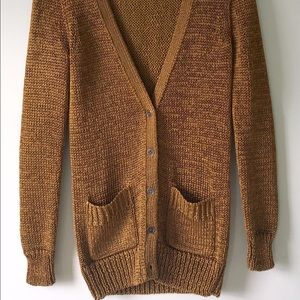 JCrew gold knitted cardigan