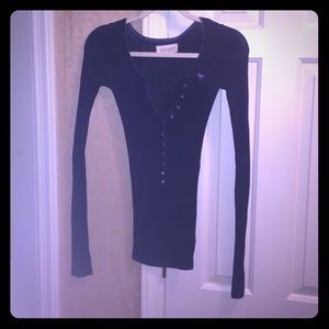 Abercrombie & Fitch Navy Blue Button Front Sweater