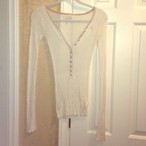 Abercrombie & Fitch Ivory Button Front Sweater