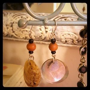 Earnings, sea shells and beads