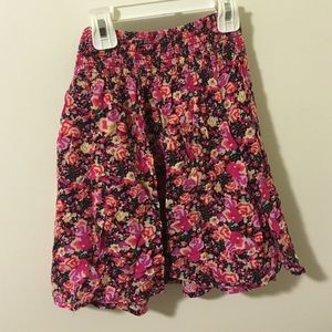Colorful floral mini skirt