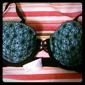 Blue floral bra
