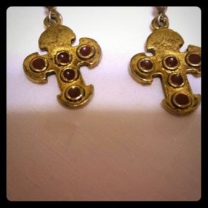 Very cute cross earrings with redstone