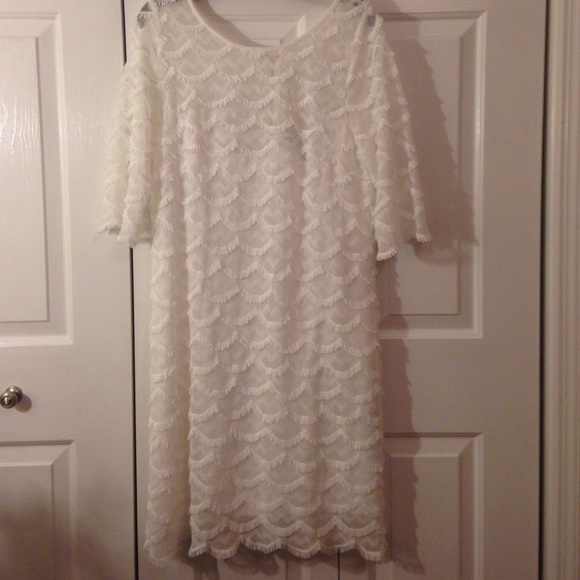 White Fringe Jessica Howard Dress