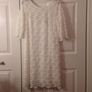 White Fringe Jessica Howard Dress