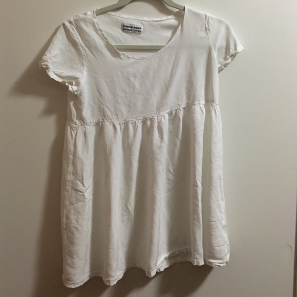 American Apparel babydoll white shift cotton dress