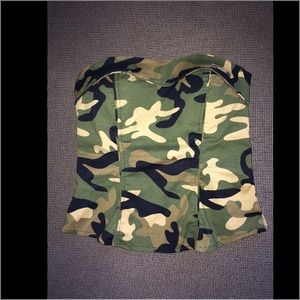Camouflage bustier top