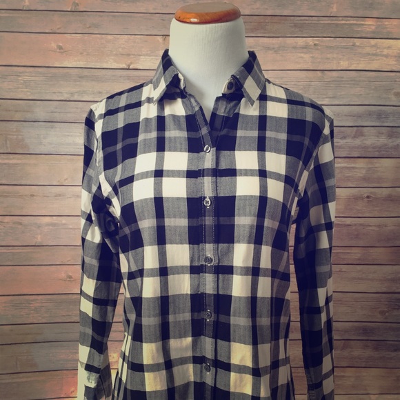 BR Black and Ivory Plaid button down