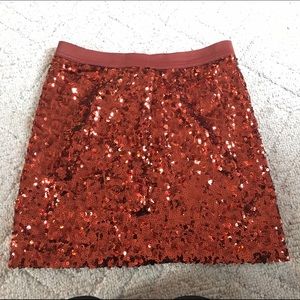 Orange sequin skirt