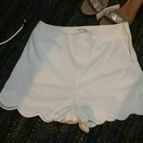 White subtly printed shorts