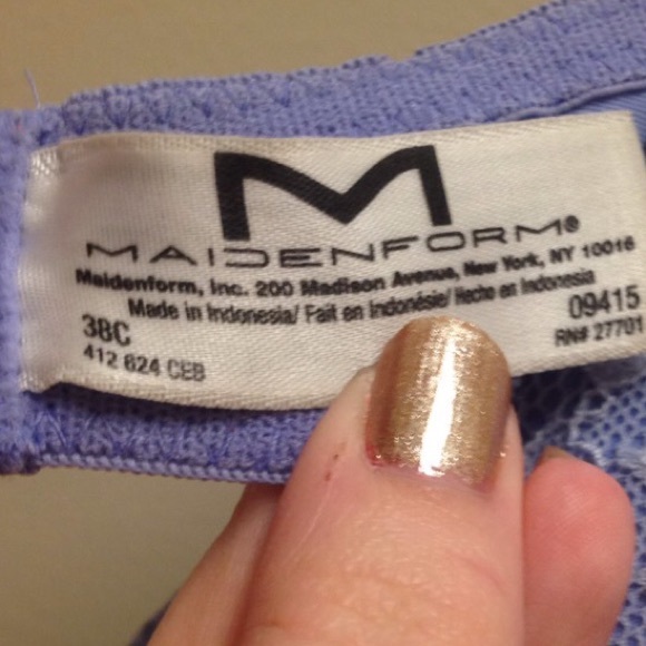 Maidenform periwinkle and Aqua lace bra 38C - Picture 3 of 3