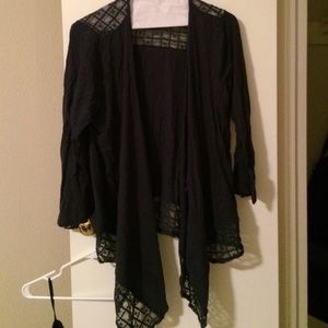 Navy lace shawl from Design History