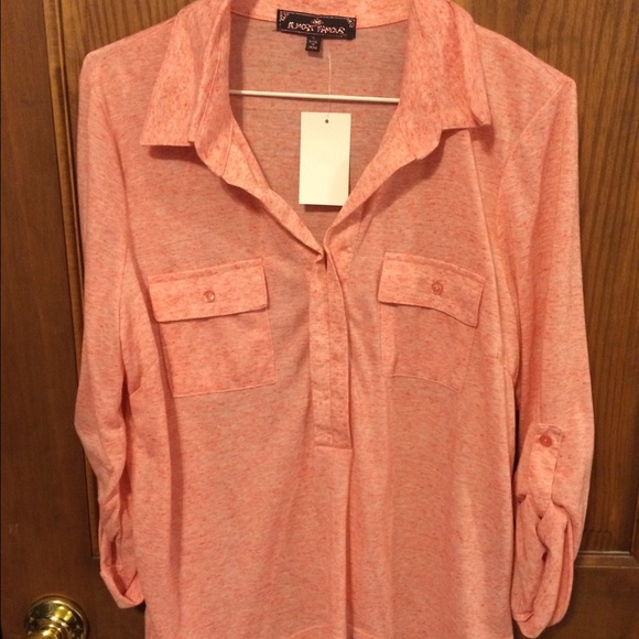 Peach shirt with tags