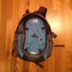 Light Blue and Gray North Face Isabella backpack
