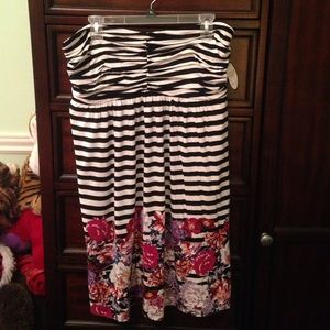 NWT SOMA STRIPED FLORAL RAYON DRESS