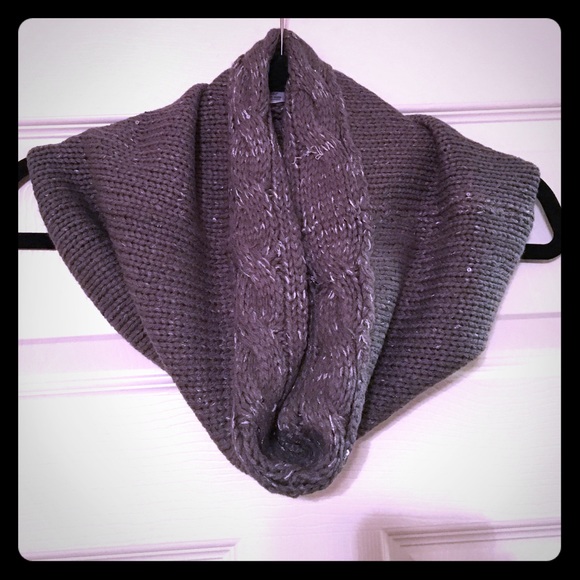 NY&Co. Grey Glitter Infinity Scarf - like new