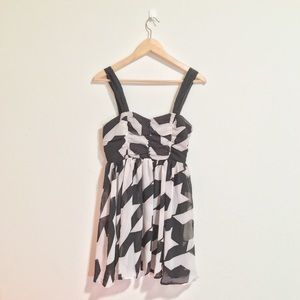 NWT Chiffon Black and White Striped Dress