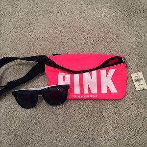 Victoria secret pink sunglasses and fanny pack