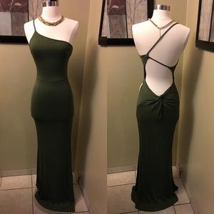 ❌SOLD❌Khaki One Shoulder Maxi Dress