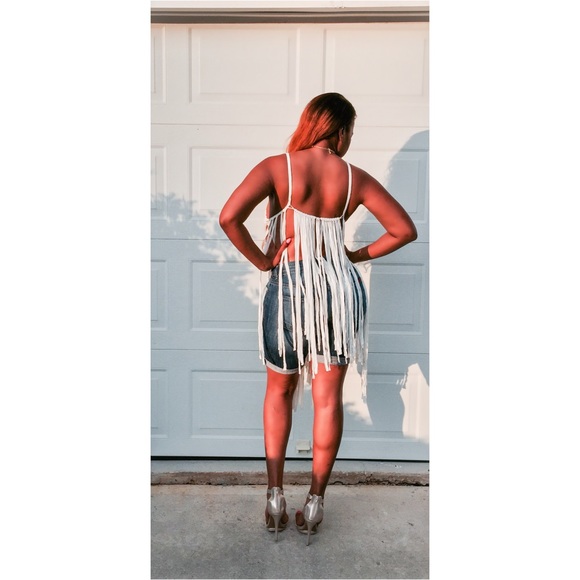 White Fringe Top - Picture 2 of 4