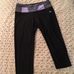 RBX Black, Grey & Purple Capri Workout Pants Sz M