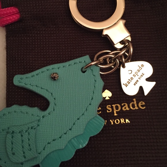 New Rare Kate Spade Seahorse leather keyfob charm - Picture 3 of 3