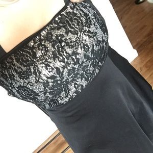 Black and gold lace dress