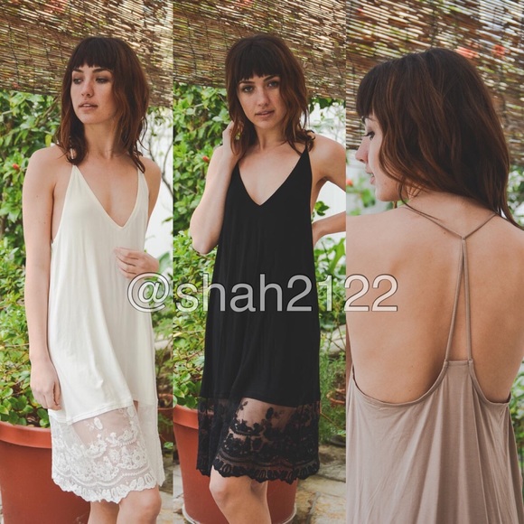 Ivory Lace tunic top midi slip dress extender Cami - Picture 2 of 5