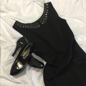 ZARA Little black dress with gorgeous gem bib
