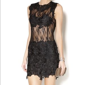 Black lace sheer dress
