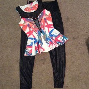 SALE Cocktail party shirt/legging set