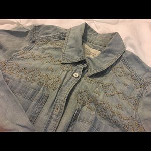 Sonoma denim shirt with embroidery