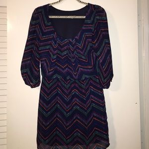 Chevron navy blue dress