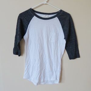 Grey sleeved Baseball Tee