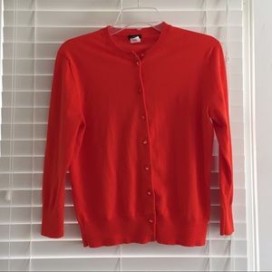 J Crew orange cardigan