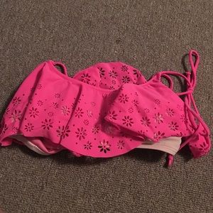 Pink flounce bathing suit
