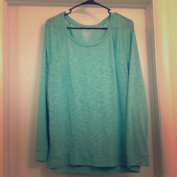 SO mint blue and green long sleeve shirt