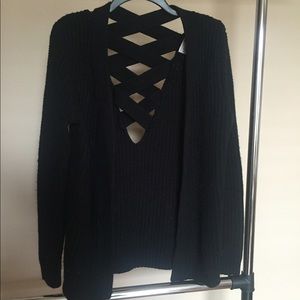 Black cross back cardigan