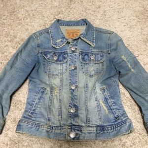 Destroyed denim jack small