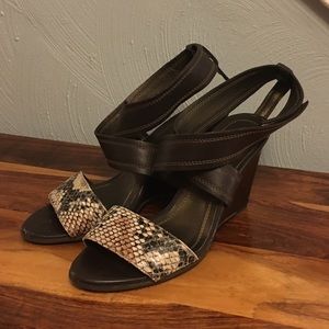 Real Snake skin wedges by Carlo Rossetti