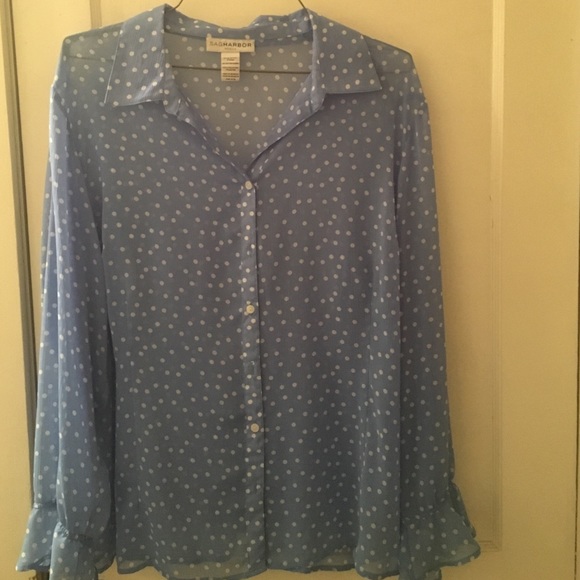Sheer poka dot SAGHarbor button down